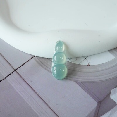 超美福豆温柔高冰起光晴水蛋面缅甸天然A货翡翠镶嵌吊坠【1538】