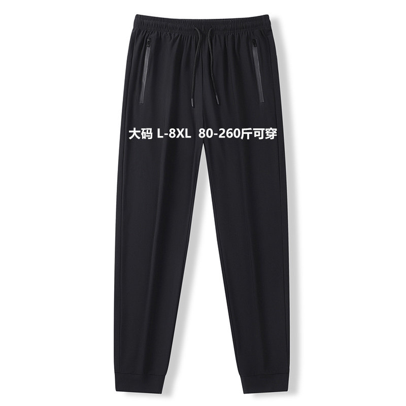 冰丝休闲裤男超薄款加肥加大运动休闲裤