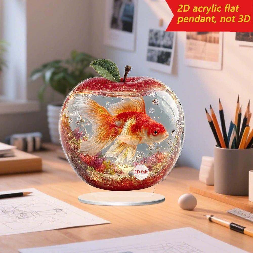 跨境新品2D亚克力立牌苹果创意家居客厅玄关桌面摆件圣诞节装饰品