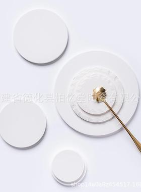 源头厂家陶瓷吸水杯垫素坯空白坯 圆冰箱贴隔热垫锅垫挂件