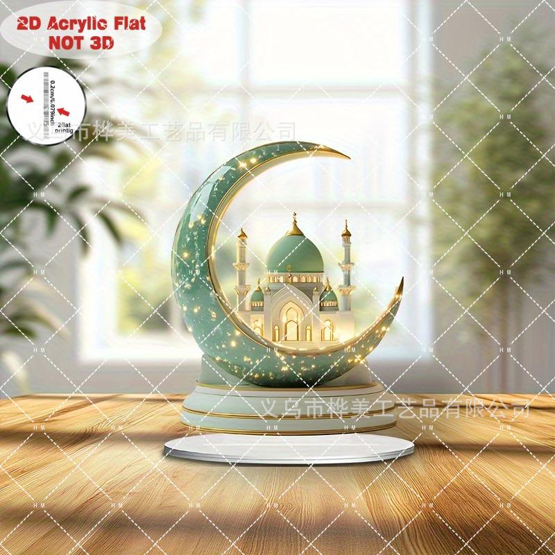 跨境爆款2D亚克力家居装饰摆件月亮城堡场景亚克力平面桌面摆件