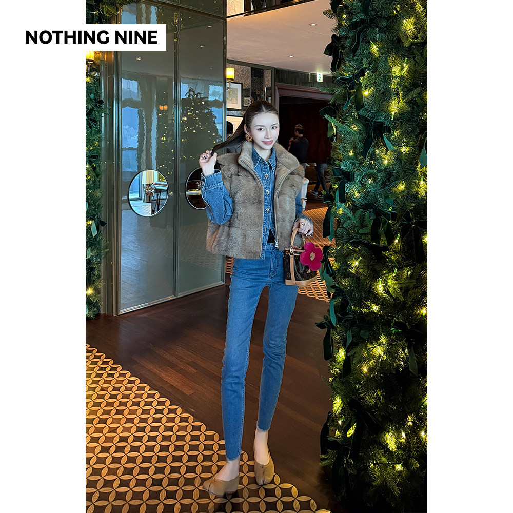 NOTHING NINE 格蓝彗星水洗牛仔小脚裤