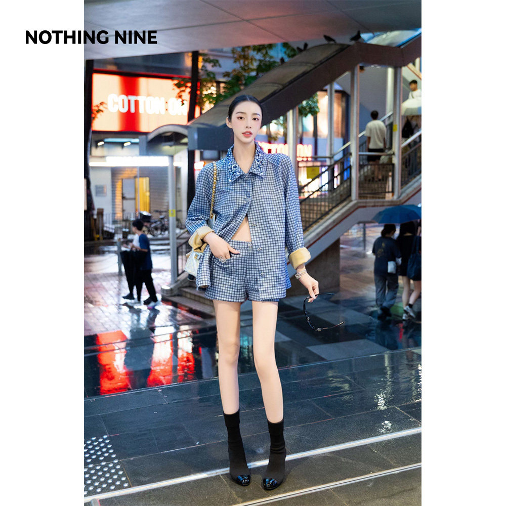 NOTHING NINE 广域交响格纹上衣/短裤