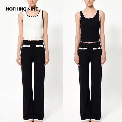 NOTHING NINE  玖檐柔织针织套装上衣/裤子