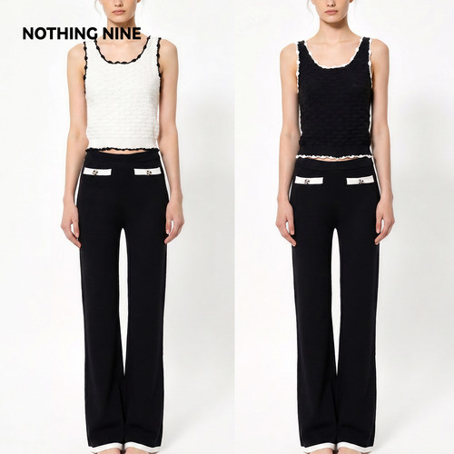 NOTHING NINE  玖檐柔织针织套装上衣/裤子