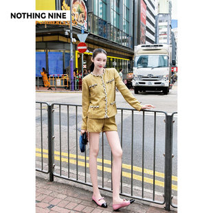短裤 琥珀香颂定制手工织带金属扣四口袋上衣 NINE NOTHING