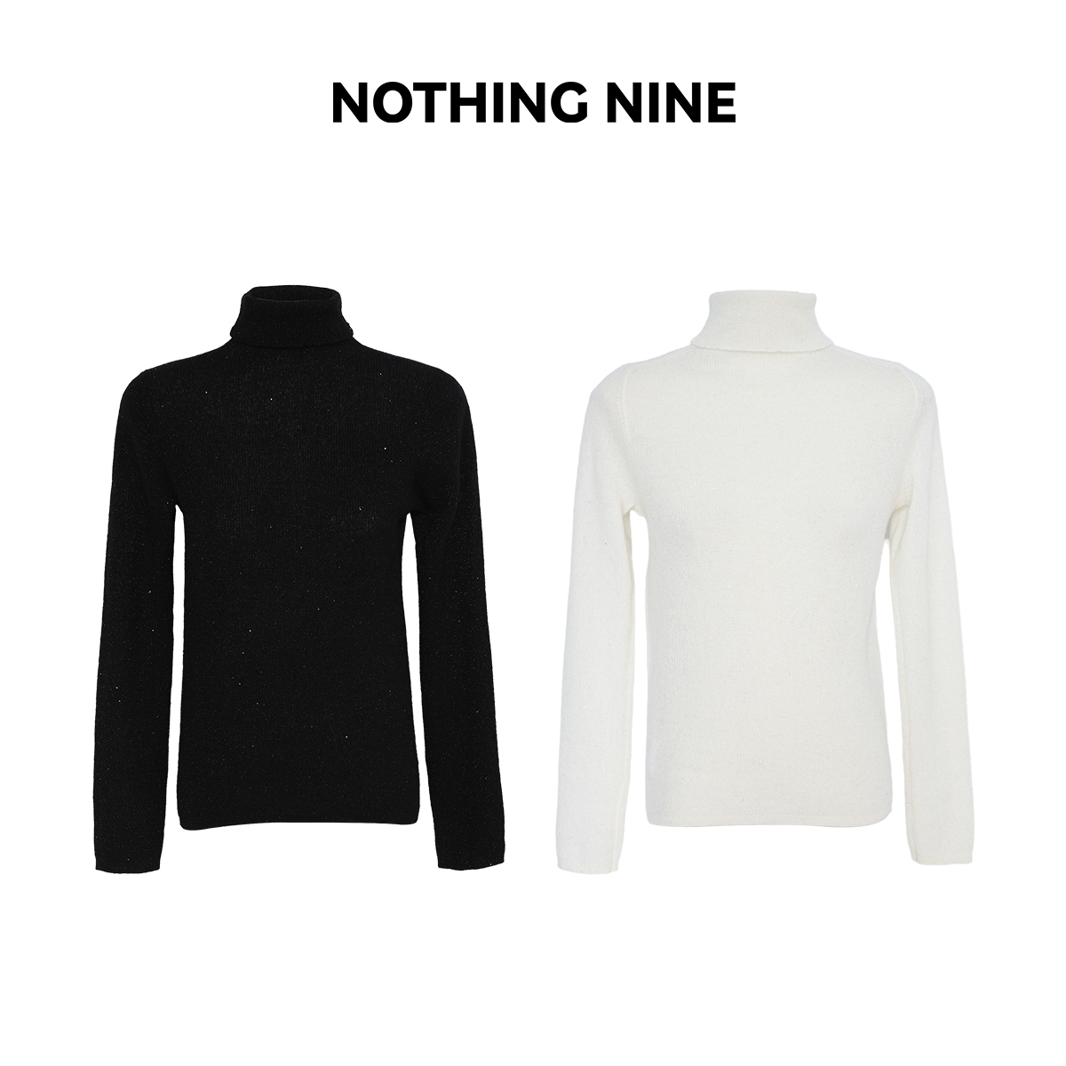 NOTHING NINE 桑莫细闪羊绒高领毛衣