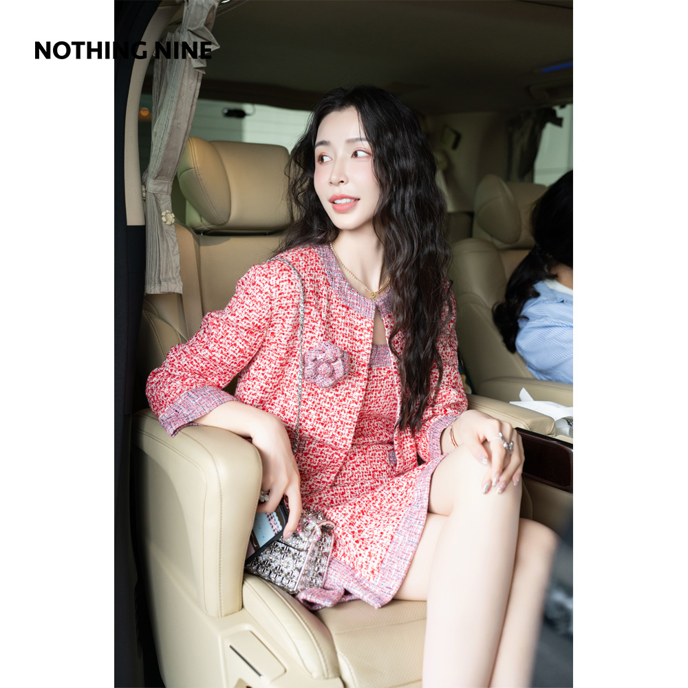 NOTHING NINE 弗朗明戈意大利进口面料胸花外套/连衣裙