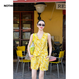 短裤 柠檬小镇纹理马甲 NINE NOTHING