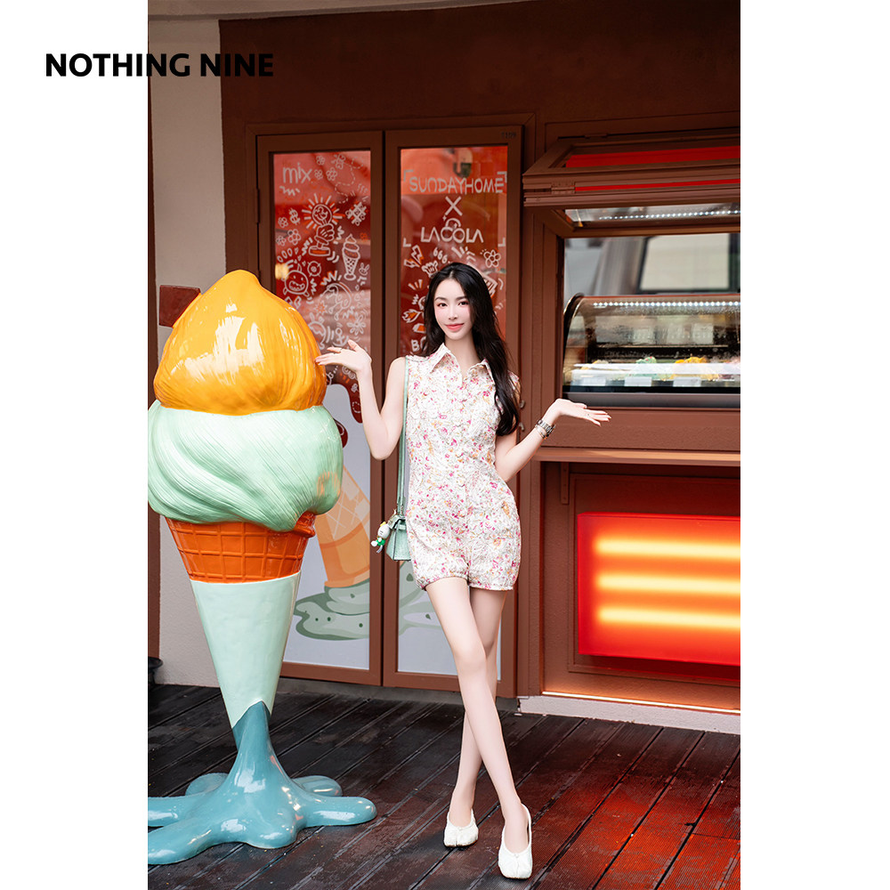 NOTHING NINE 浮绘万象花朵连体裤