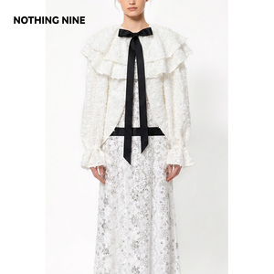 NOTHING NINE  星缀白纱重工蕾丝刺绣亮片外套