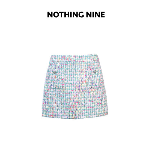 NOTHING NINE 花焰汀绡粗花呢半裙