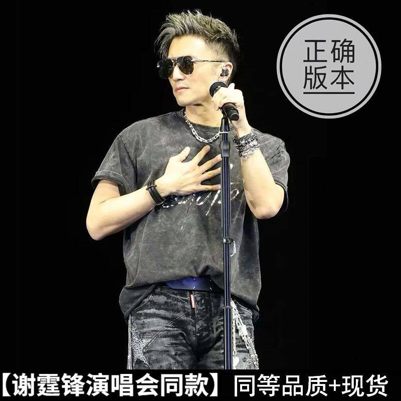 重磅纯棉短袖T恤男女演唱会谢霆锋同款evolution夏季扎染做旧上衣