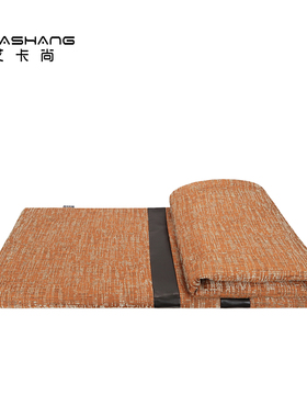 现代轻奢酒店民宿床尾毯床旗样板间新中式橘橙色床尾搭巾沙发搭毯