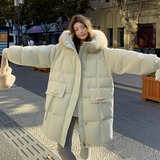 现货2025冬季新款90白鸭绒中长款毛领羽绒服137-5075-P335-控518，女装羽绒服，浙宝137