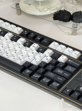 钢琴主体键帽热升华PBT材质个性黑白配色机械键盘专用客制化键帽