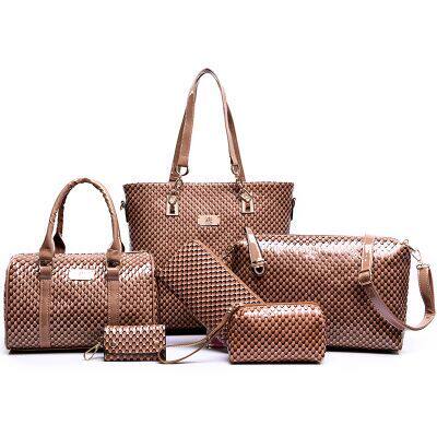 2018 Autumn and winter new pattern Crocodile print Master bag Six piece set Female bag Patent leather Diamond pattern Luxurious Single shoulder diagonal spanin the Leather/Lady bags/Men's bag, Ms. bags  category - from Buy2taobao.com to provide professional Taobao agent buy service