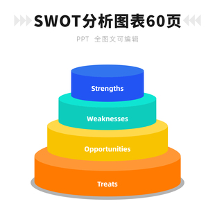 SWOT分析ppt模板数据图表合集企业高端大气简约多色优势劣势70页