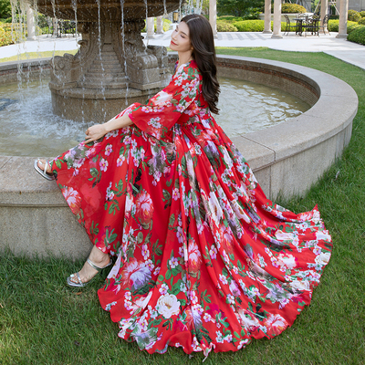 2025新款雪纺海边度假连衣裙