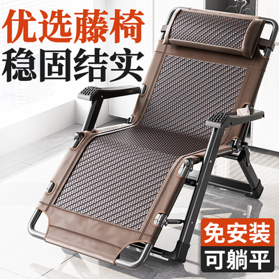 优质藤编加粗钢管床/椅两用