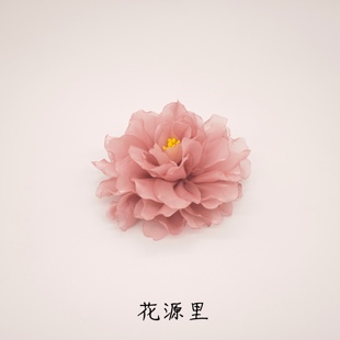 花源里海边度假风发夹子牡丹大花朵发饰立体边夹灼烧玫瑰胸针胸花