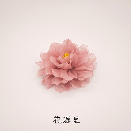 花源里海边度假风发夹子牡丹大花朵发饰立体边夹灼烧玫瑰胸针胸花