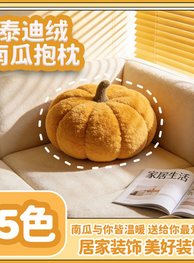 可爱南瓜抱枕毛绒沙发卧室装饰靠枕橙色家居用品