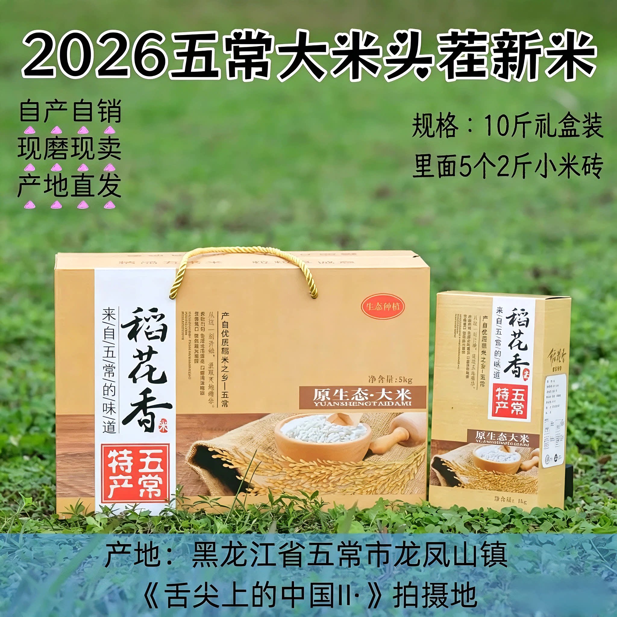 2026五常新米礼盒装五东北常大米稻花香2号10斤真空包装包邮19266