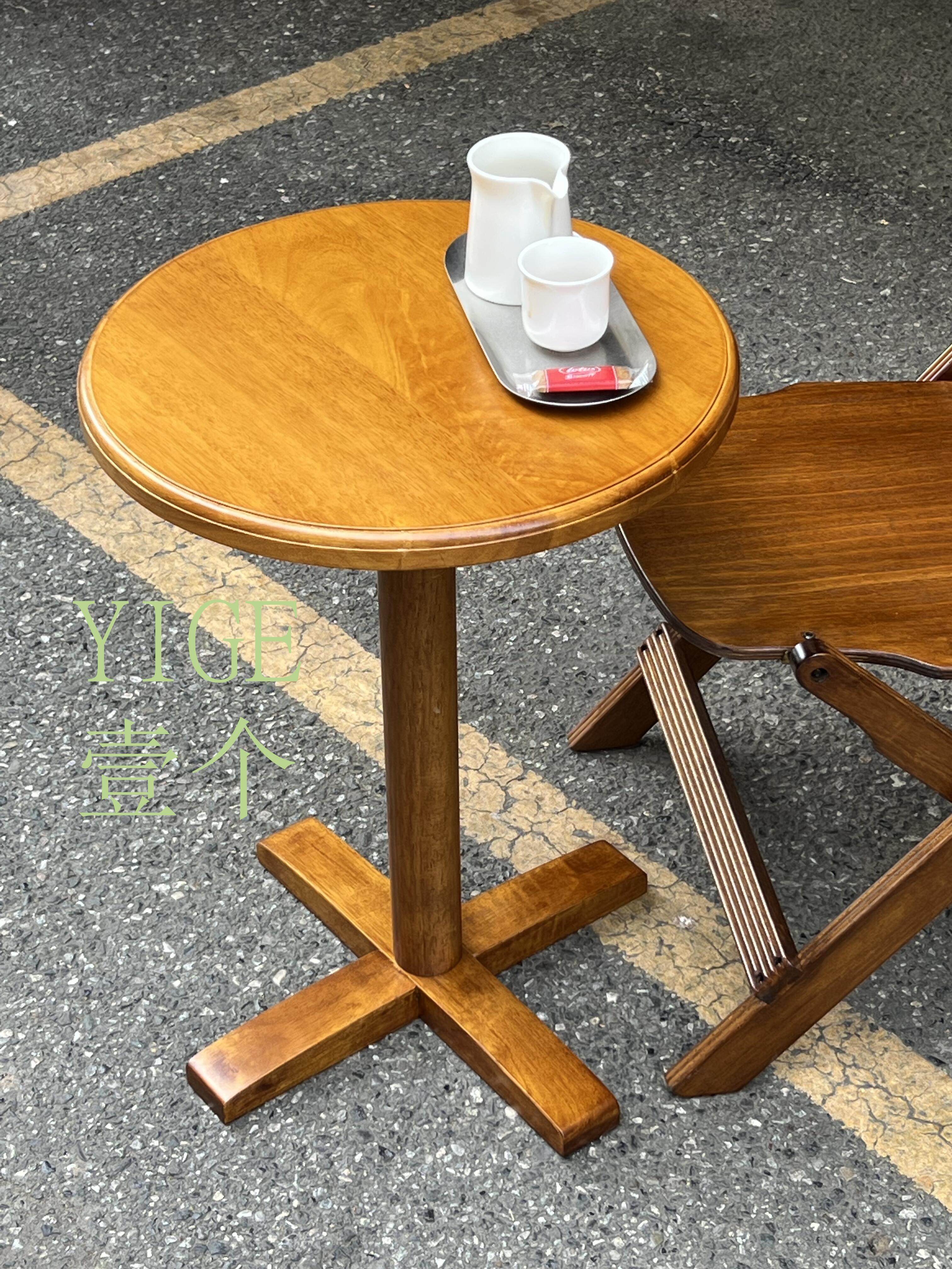 YIGE壹个复古极简黑色沙发边几咖啡民宿阳台小桌花几圆形实木,住宅家具,角几/边几,淘宝优惠券,粉丝福利购,淘宝优惠卷