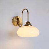 法式 包豪斯壁灯卧客厅背景卧室床头中古奶油玻璃吊灯