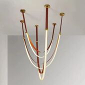 简约现设计师编织皮带灯别墅客厅样板房挑高复式 楼梯艺术极简吊灯