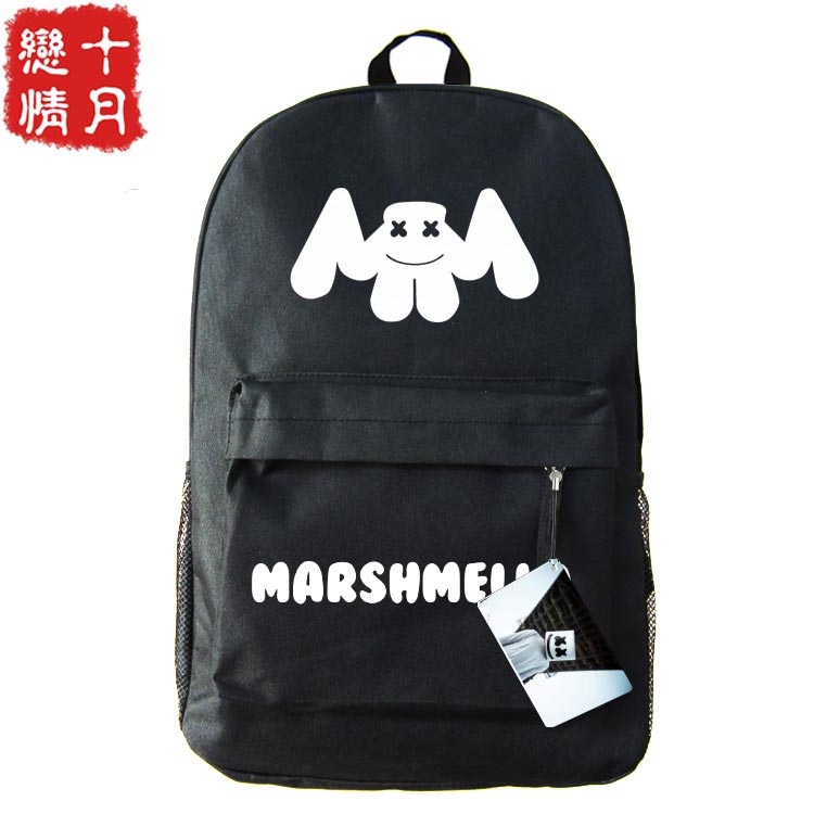 贼好玩Skrillex同款棉花糖双肩包 marshmello书包 电音DJ男女学生