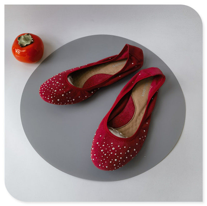 Hush Puppies/暇步士春季浅口时尚平底休闲女鞋芭蕾鞋 7M/38 特卖