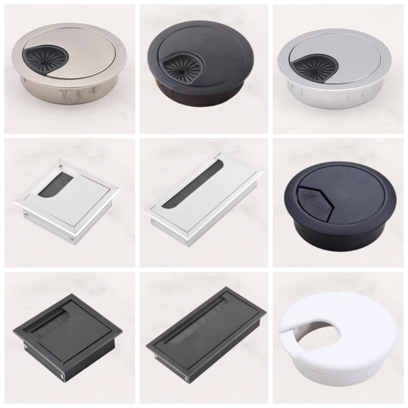 电脑桌圆形穿线盒方形网线盒