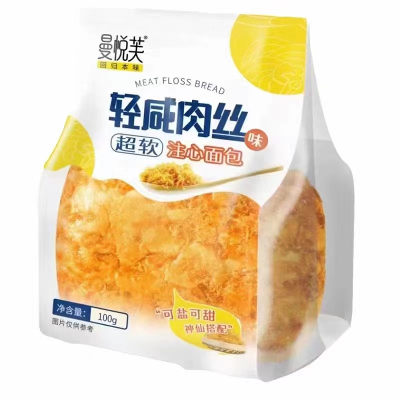 （10月） 曼悦芙轻咸肉丝味超软注心肉松面包香蕉牛奶味夹心面包
