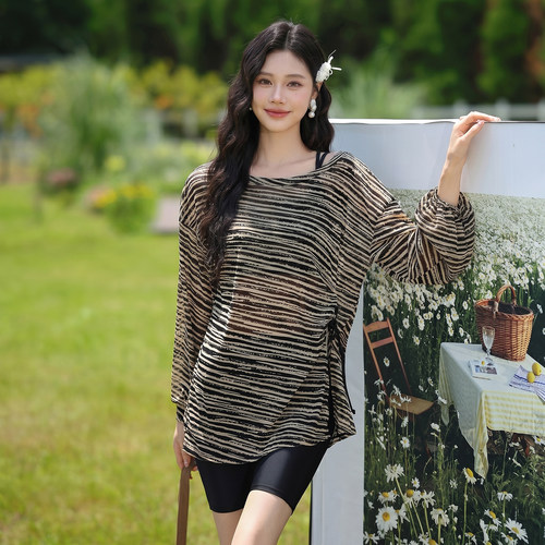 度假泳衣女分体三件套微胖显瘦