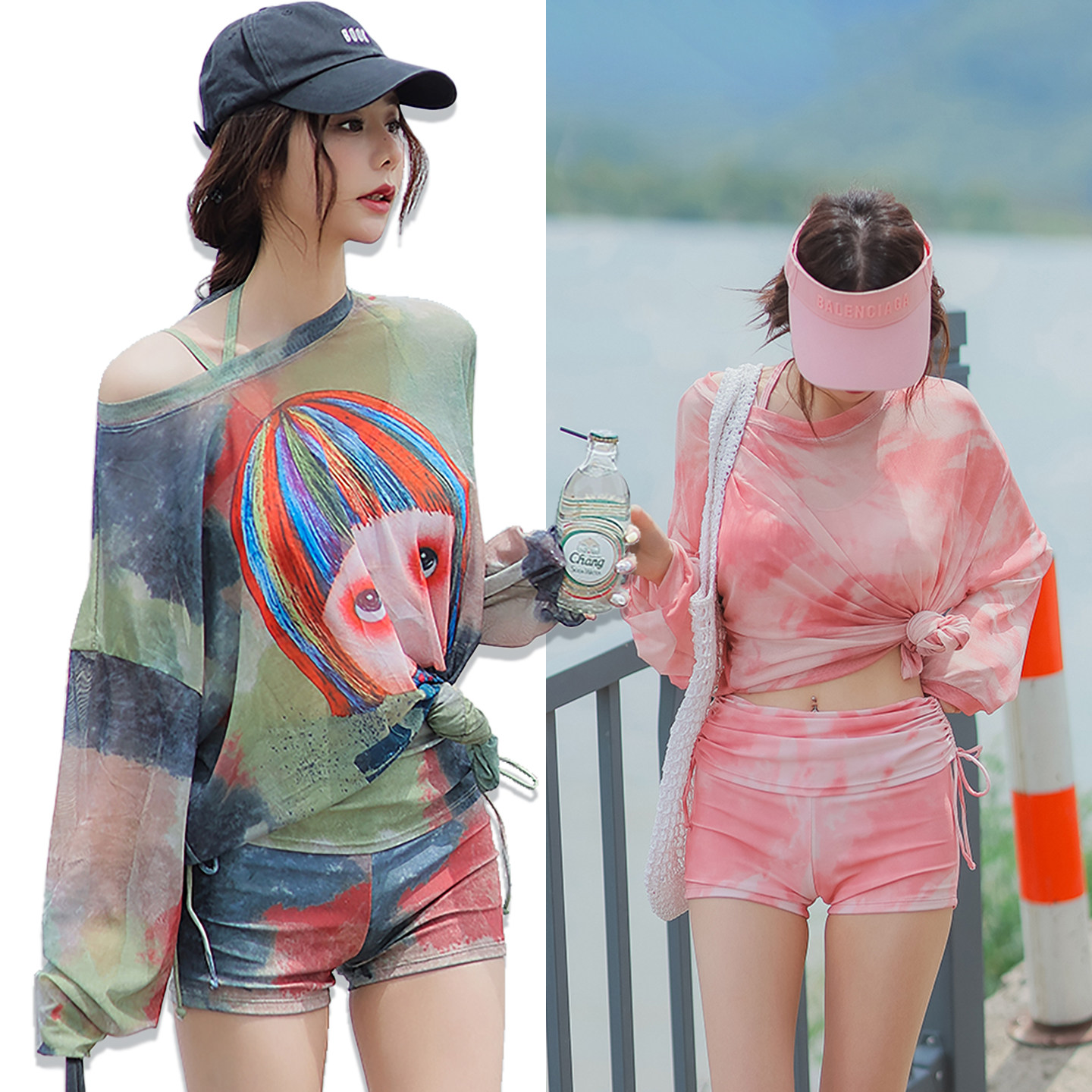 分体三件套显瘦速干泳衣女