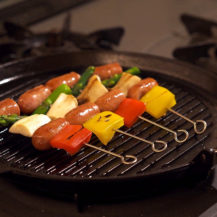 包邮日本进口家事问屋18-8不锈钢烧烤签bbq烧烤工具食物串烧叉