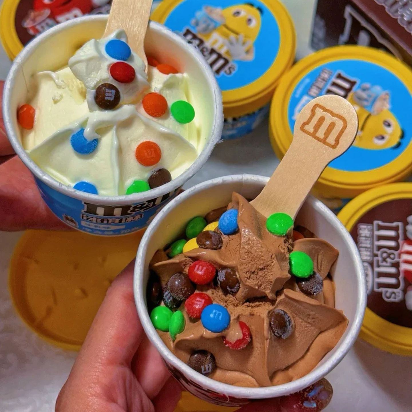 M&M's豆冰淇淋德芙逗趣巧克力牛乳芋泥生椰雪糕批发杯装冰激凌