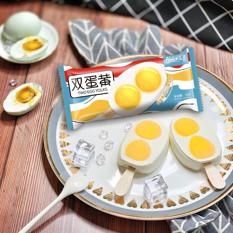 3支双黄蛋雪糕咸蛋黄牛奶味