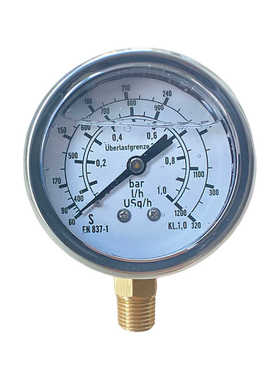 船用柴油机耐震流量表 Uberlastgrenze EN837-1 USg/h 压力表