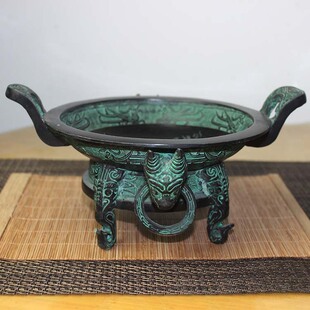 会所青铜鼎果盘创意菜意境菜分子菜餐具特色凉菜盘仿古高端餐具