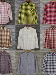 Vintage Japanese Style Spring and Autumn Trendy Casual Loose Plaid Shirt Youthful Men and Women Cotton Long-Sleeved Shirt E7