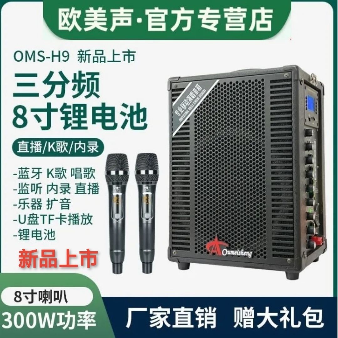 欧美声H9专业户外音响K唱歌大功率直播广场舞乐器弹唱电吹管音箱