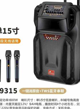 丹唛仕12寸大功率户外广场舞蓝牙音箱拉杆便捷式唱歌电瓶音箱