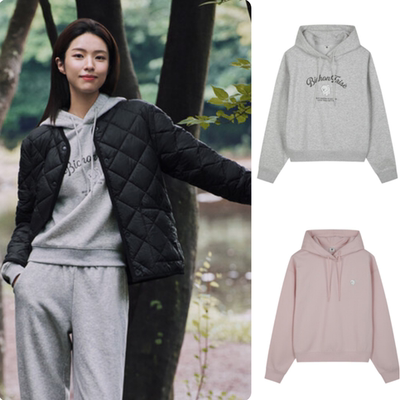 韩国正品代购 PROJECT M 25冬 女 加绒休闲百搭连帽卫衣