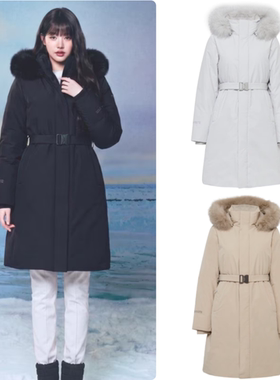 反季特价 韩国代购 EIDER 25冬长款收腰气质加厚保暖鹅绒羽绒服