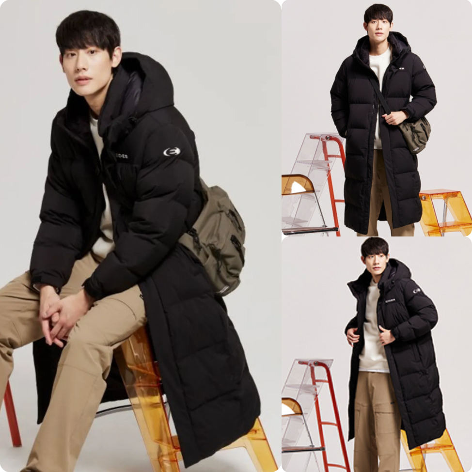 反季特价 韩国代购 EIDER 24冬 男女款 防水加厚长款过膝羽绒服