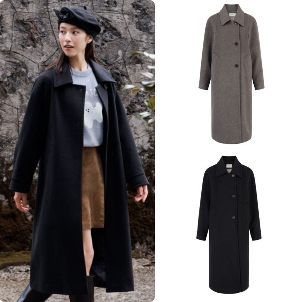 韩国正品代购 PROJECT M 25冬 女 羊毛长款毛呢外套大衣