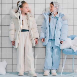 韩国正品代购 NBA 25冬 儿童 防风防水加厚中长款羽绒服